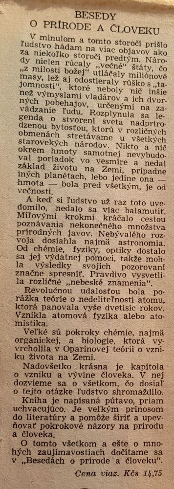 Besedy o prírode a človeku