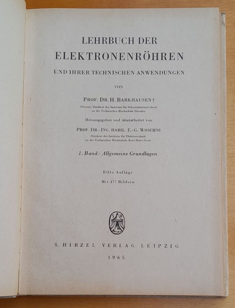 Lehrbuch der Elektronenrohren und ihrer technischen Anwendungen