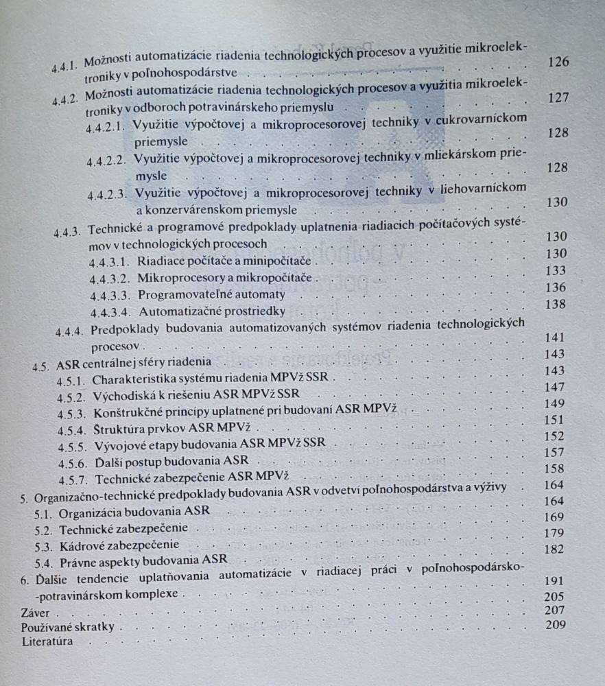 ASR v poľnohospodársko-potravinárskom komplexe / Projektovanie a realizácia