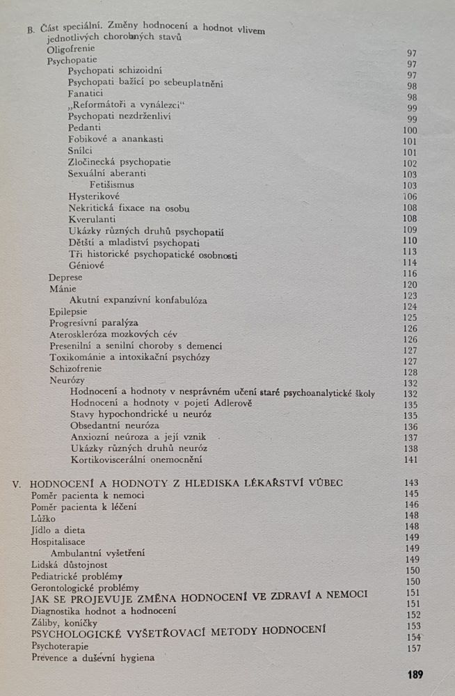 Hodnocení a jeho poruchy z hlediska psychiatrie / Lékařská edice ČSAV