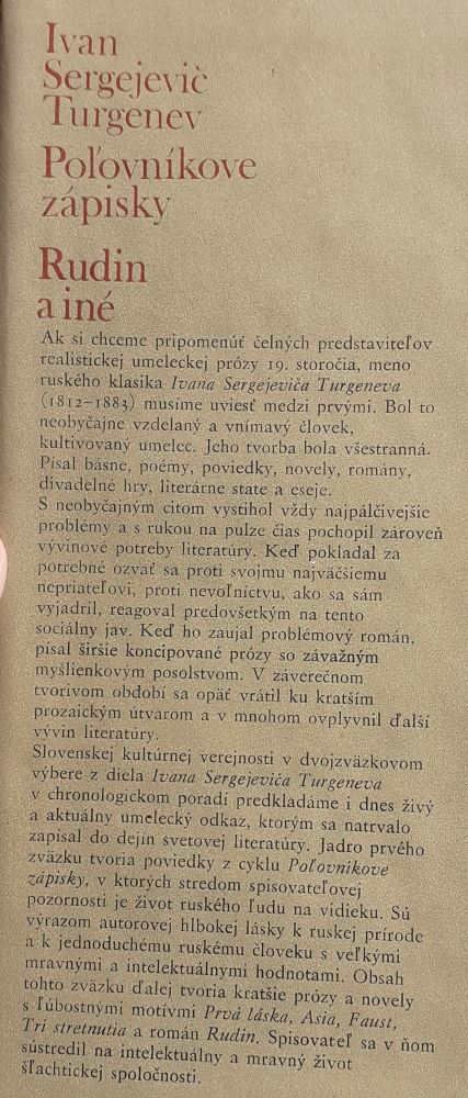 Poľovníkove zápisky, Rudin a iné / Otcovia a deti, Nešťastnica
