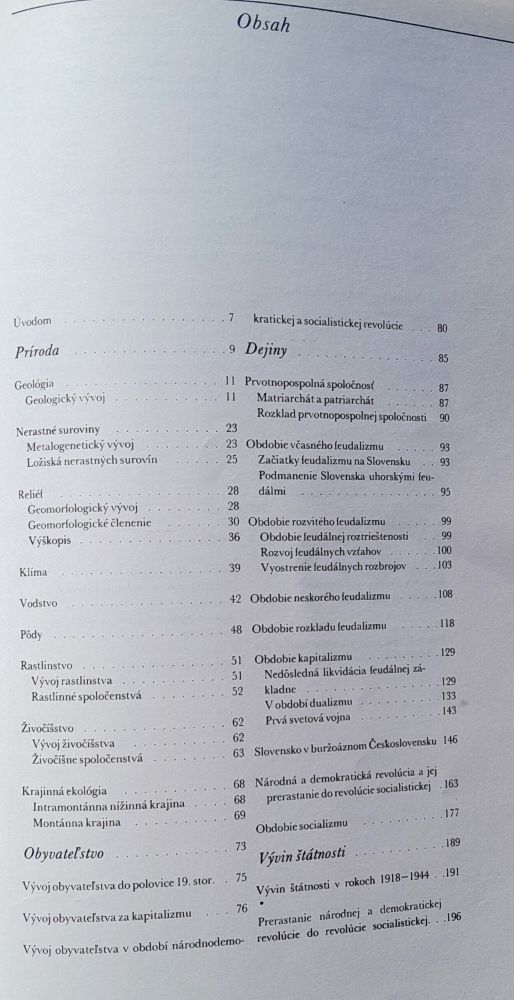 Slovenská socialistická republika / Encyklopedický prehľad / Príroda, Dejiny, Hospodárstvo, Kultúra