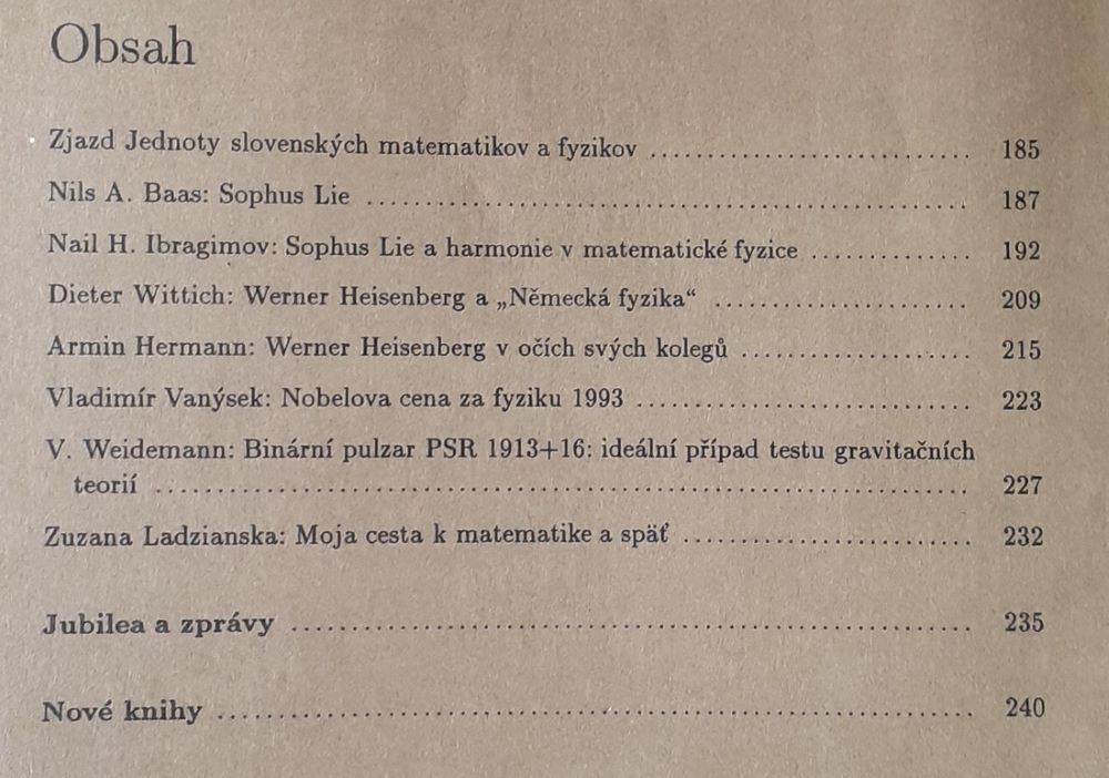 Pokroky matematiky, fyziky a astronomie - 2, 3, 4, 6 / 1994