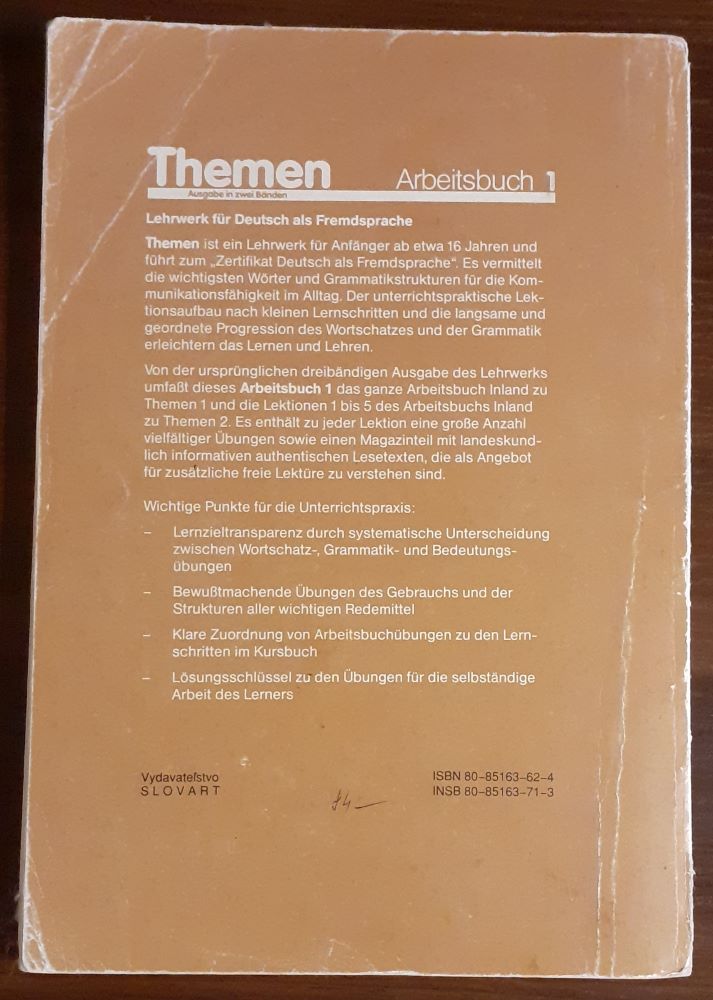 Themen 1, Kursbuch, Arbeitsbuch