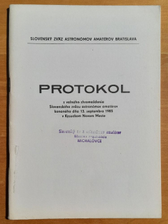 Protokol z valného zhromaždenia Slovenského zväzu astronómov amatérov