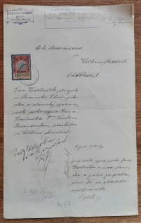 C.K. Okresní soud ve Velkém Meziříčí 25. dub 1903 / JUDr Karel Rosendorf