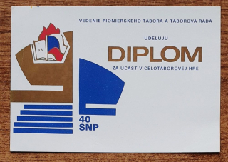 Diplom za účasť v celotáborovej hre - 1984