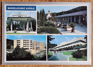 Bardejovské kúpele - Ľudový prameň - Kolonáda - Liečebný dóm Ozón - Kúpeľný dom - 1971?