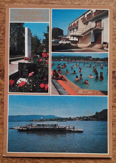 Štúrovo - Pomník Sovietskej armády - Hotel Šport - Kúpalisko - Kompa cez Dunaj - 1986