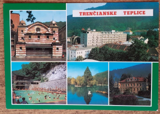 Trenčianske Teplice - Maurská uborovňa Hamman - Liečebný dom Pax - Zelená žaba - Labutie jazero - Hotel Salvátor
