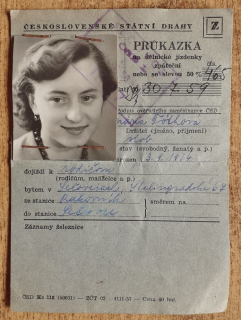 Prúkazka na dělnické jízdenky 1959