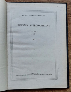Rocznik astronomiczny na rok 1959 / XIV