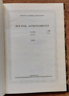 Rocznik astronomiczny na rok 1963 / XVIII