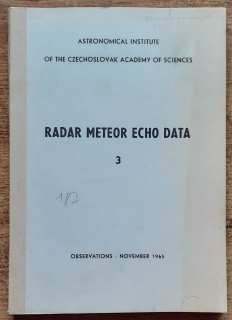 Radar meteor echo data 3 / november 1965