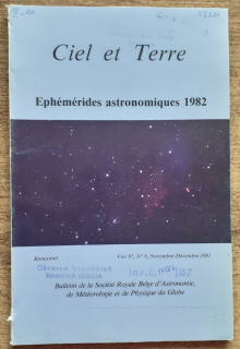 Ciel et Terre / Ephémérides astronomiques 1982 / november - december 1981