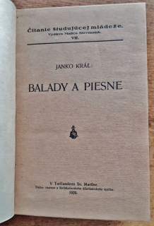Balady a piesne / Čítanie študujúcej mládeže