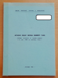 Aktuálne otázky rozvoja osobnosti žiaka