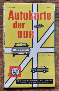 Autokarte der DDR / Automapa NDR / Mierka 1 : 600 000