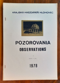 Pozorovania / Observations / apríl - jún 1978 / Metodický materiál