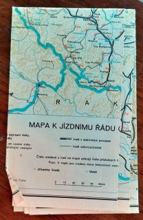 Mapa k jízdnímu řádu ČSD