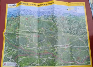 Ručne maľovaná mapa / Záhorie - mapa č. 3 / Trnavsko - mapa č. 4