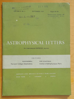 Astrophysical Letters / September + October 1971