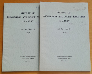 Report of Ionosphere and space research in Japan 1976 / 1/2 + 3/4