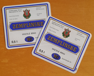 Zemplínske svetlé pivo - Pivná etiketa