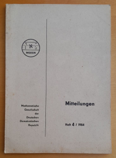 Mitteilungen 1984 Heft 4. / Mathematische Gesellschaft der DDR