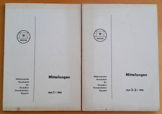 Mitteilungen 1985 Heft 1. 2.- 3. / Mathematische Gesellschaft der DDR