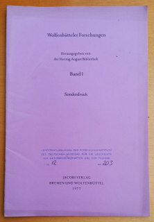 Wolfenbutteler Forschungen / Sonderdruck Band 1