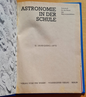 Astronomie in der Schule 1.- 6./1975