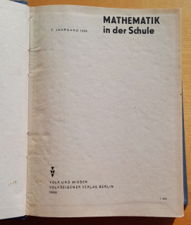 Mathematik in der Schule 1969 / Matematika v škole