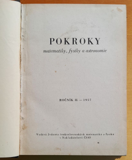 Pokroky matematiky, fyziky a astronomie 1957