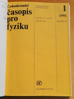 Československý časopis pro fyziku 1.- 6./1991 / Sekce A / Svazek 41