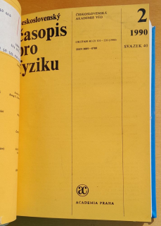Československý časopis pro fyziku 1.- 6./1990 / Sekce A / Svazek 40