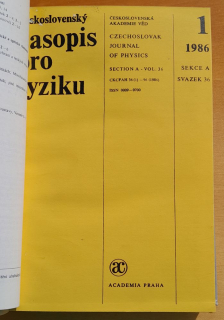 Československý časopis pro fyziku 1.- 6./1986 / Sekce A / Svazek 36