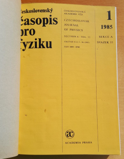 Československý časopis pro fyziku 1.- 6./1985 / Sekce A / Svazek 35