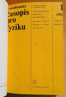 Československý časopis pro fyziku 1.- 6./1982 / Sekce A / Svazek 32