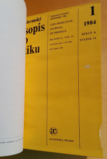 Československý časopis pro fyziku 1.- 6./1984 / Sekce A / Svazek 34