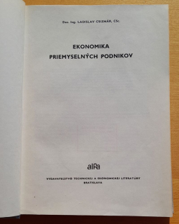 Ekonomika priemyselných podnikov / Edícia strojárskej literatúry