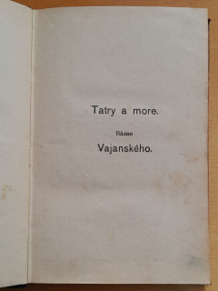 Tatry a more / Básne Vajanského