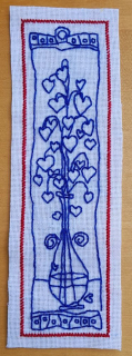 Vyšívaná záložka do knihy Kytica 18 x 5,5 cm