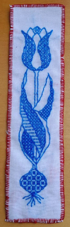 Vyšívaná záložka do knihy Tulipán 23 x 6 cm