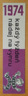 Sazka Sportka 1974 / Kalendár
