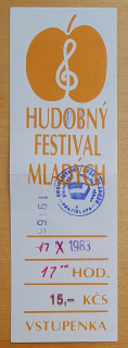 Hudobný festival mladých / 17.X.1983 / Vstupenka