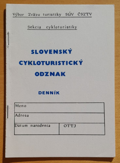 Slovenský cykloturistický odznak / Denník
