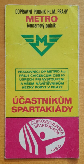 Plán metra účastníkum spratakiády 1980