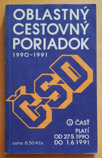 Oblastný cestovný poriadok 1990 - 1991 - 3. časť