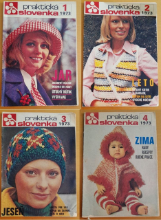 Praktická Slovenka rok 1973, kompletný - Jar, Leto, Jeseň, Zima